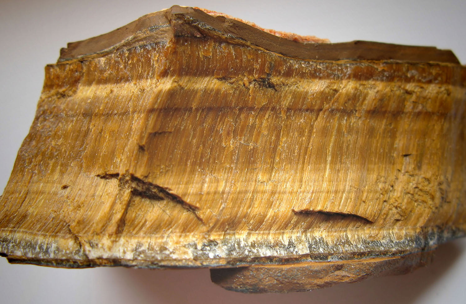 Brown and golden tiger’s eye raw stone with shimmering bands, courage and confidence gemstone