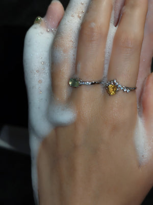 Adjustable sterling silver citrine ring ideal for festive parties and celebrations