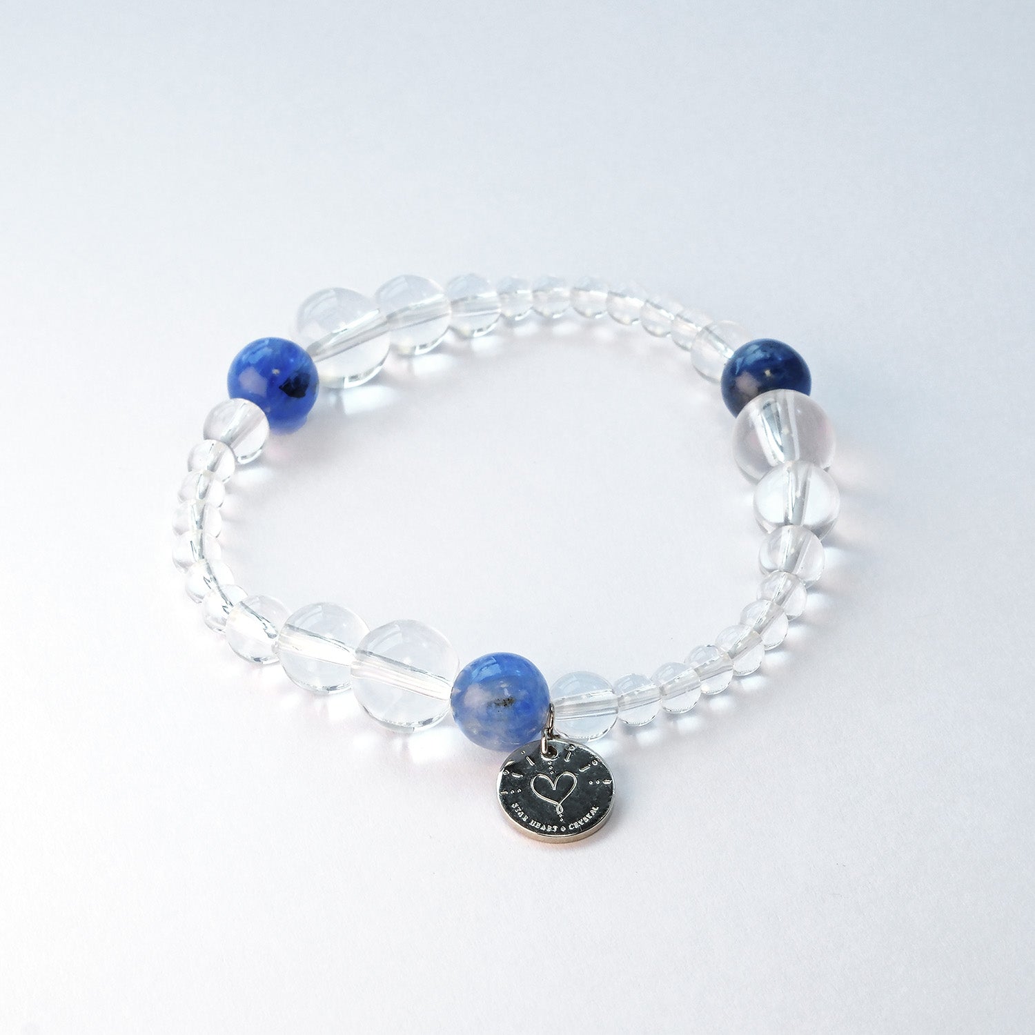 natural crystal bracelet with kyanite and clear quartz