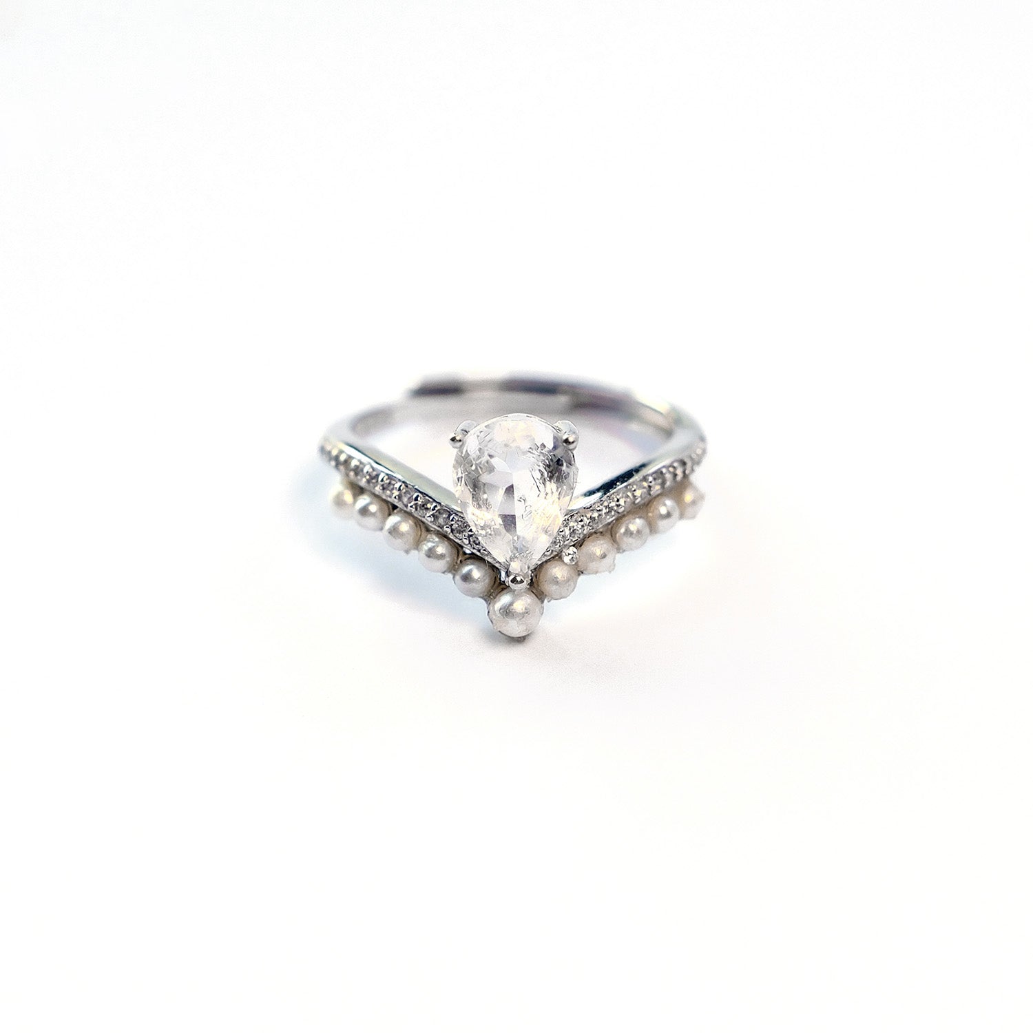 clear quartz ring for purity and a connection to infinite