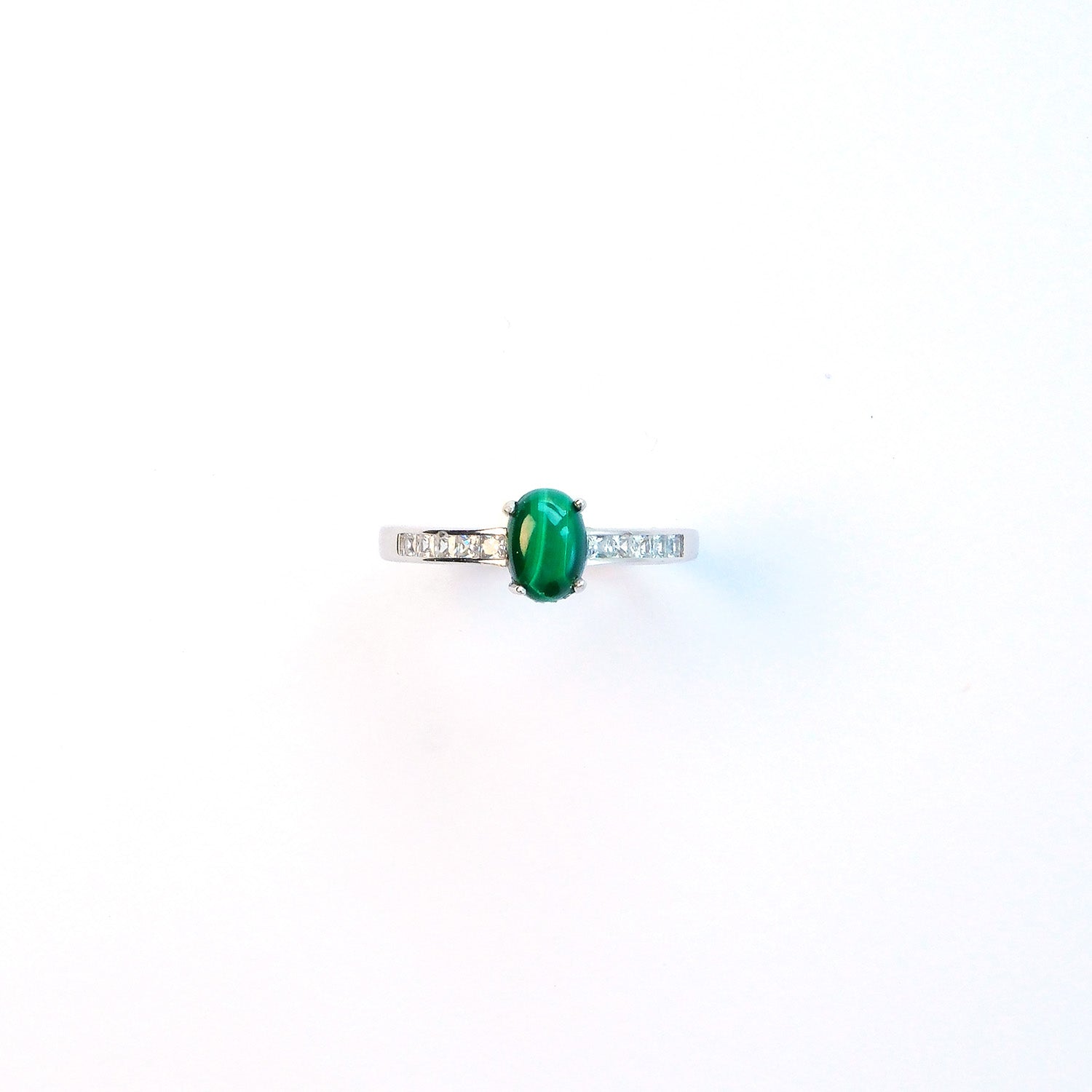 Natural malachite gemstone silver ring, everyday wear jewellery for transformation