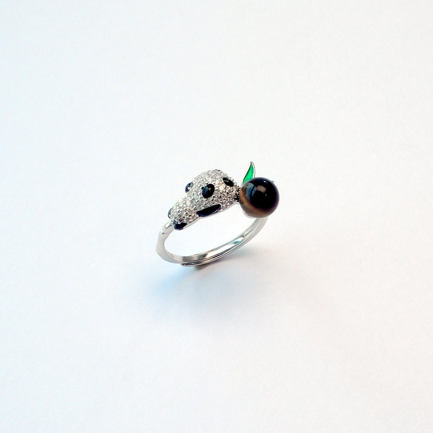 Chestnut Panda Ring – Tiger’s Eye panda ring, protection gemstone silver jewellery